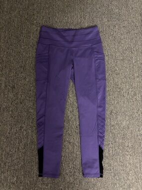 Lucy Purple Cropped Active Leggings with Black Accents